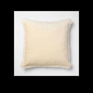 NWT, 2 Threshold Studio McGee- Oversized Square Velvet Fringe Yellow pillows